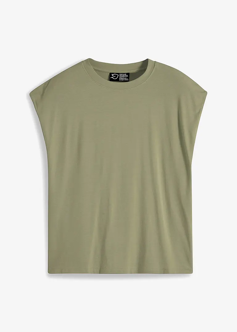 Shirt mit verstärkter Schulter in grün von vorne - bpc bonprix collection