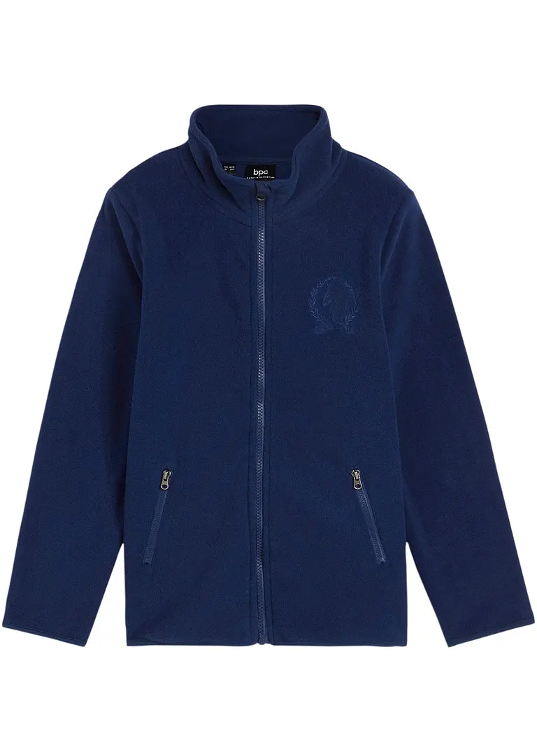 Mädchen Fleecejacke in blau von vorne - bonprix