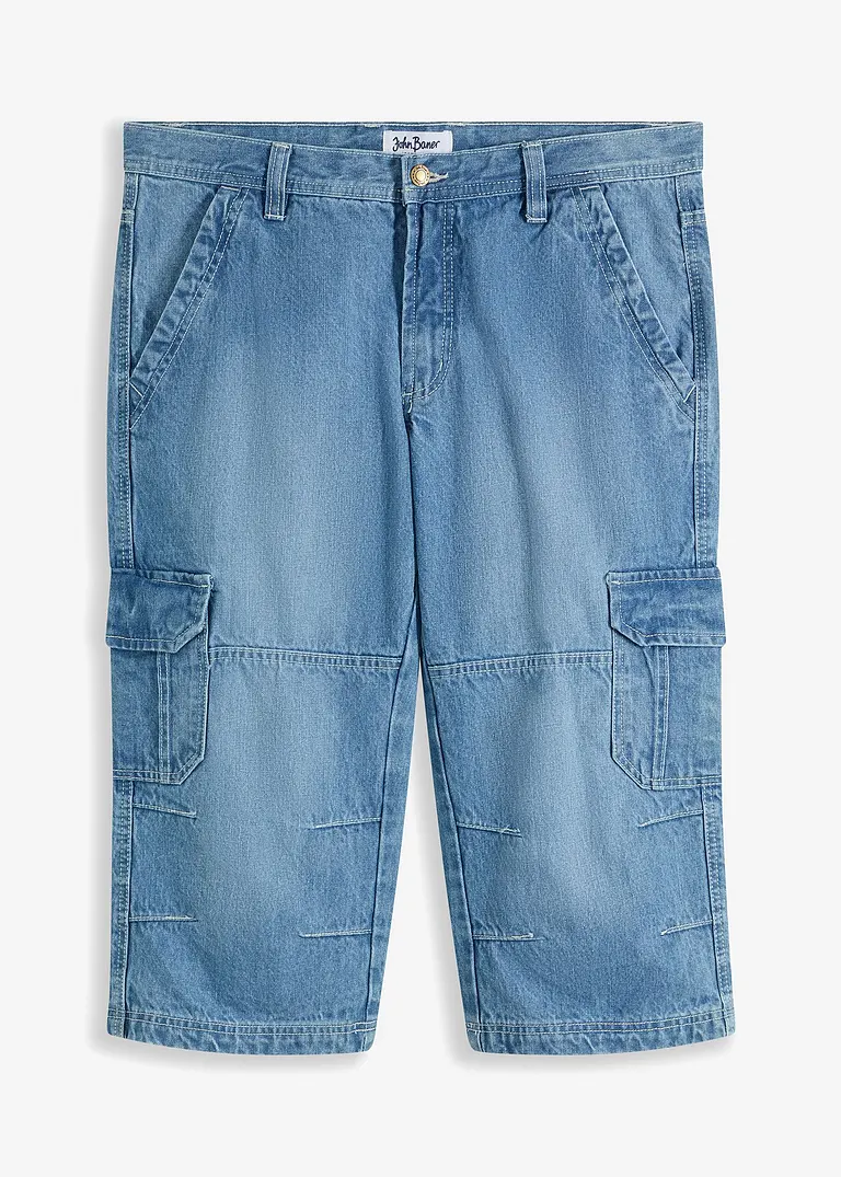 Regular Fit 3/4 Jeans, Straight in blau von vorne - bonprix