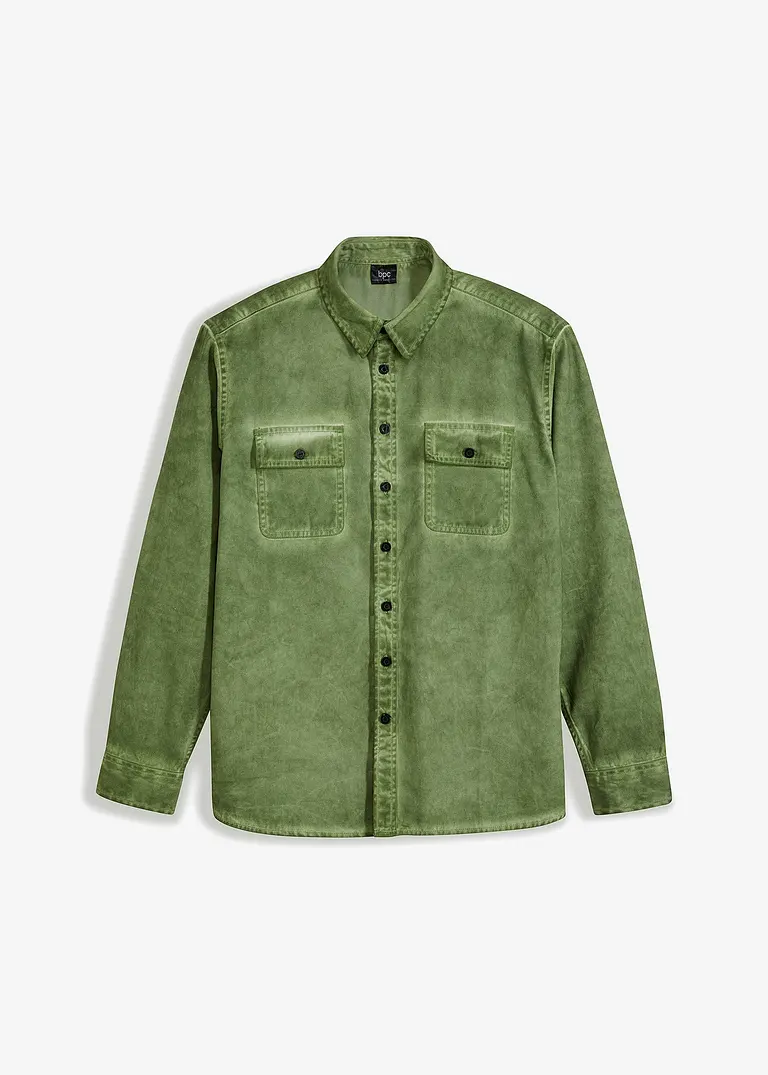 cold dyed Langarmhemd in grün von vorne - bonprix
