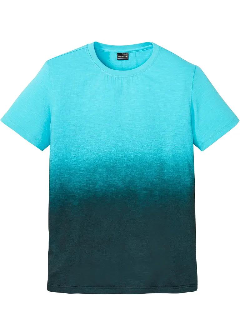 T-Shirt, Slim Fit in blau von vorne - bonprix