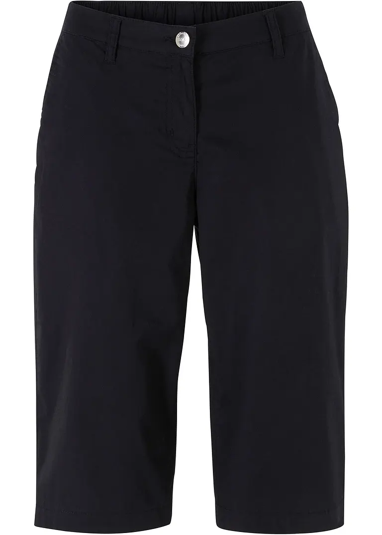 UV-Schutz Long-Bermuda mit elastischem Bund in schwarz von vorne - bonprix