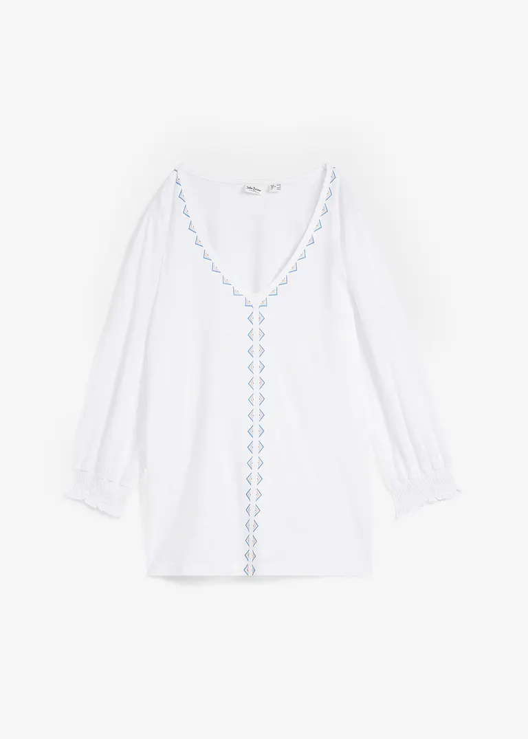 Shirt-Tunika in weiß von vorne - bonprix