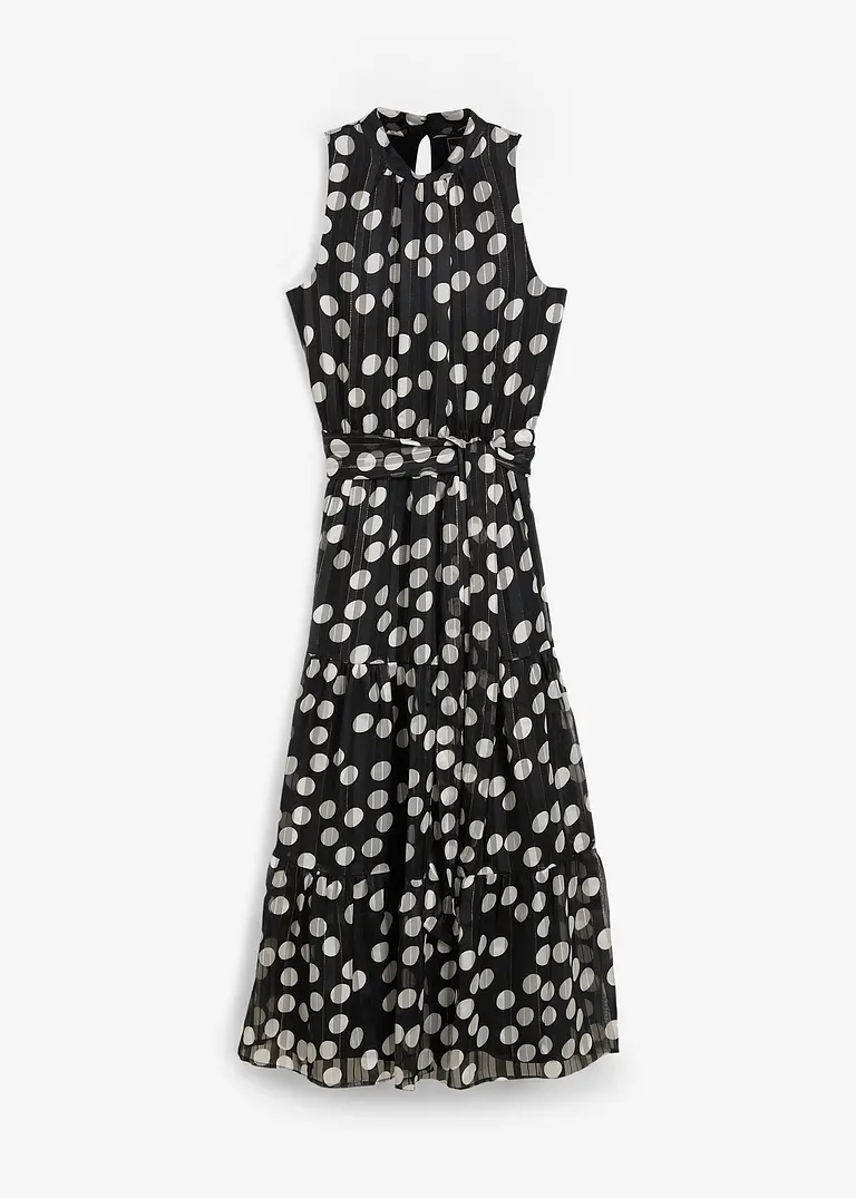 Chiffonkleid in schwarz von vorne - bonprix