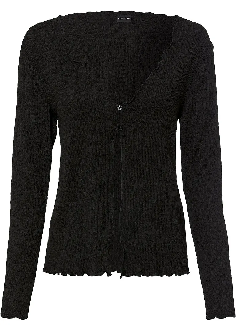 Shirtjacke in schwarz von vorne - bonprix