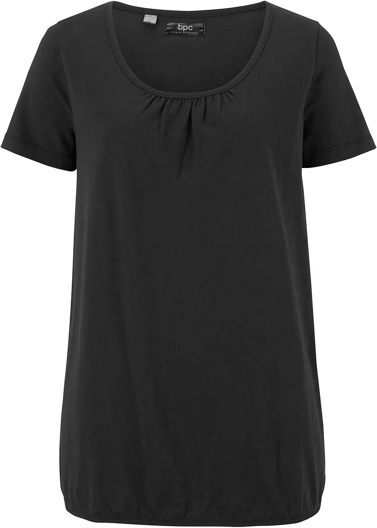 Baumwoll - Shirt, Kurzarm in schwarz - bonprix