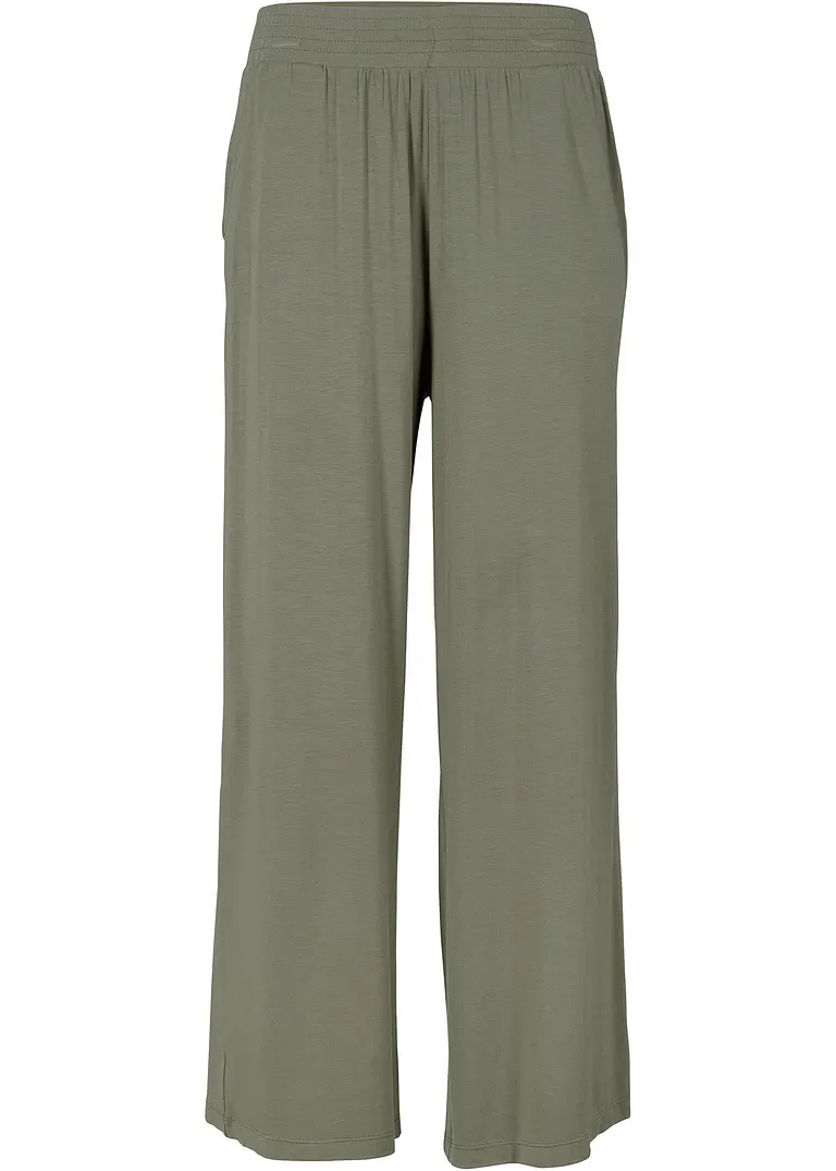 Viskose-Jersey-Hose, 7-8-Länge in grün von vorne - bonprix