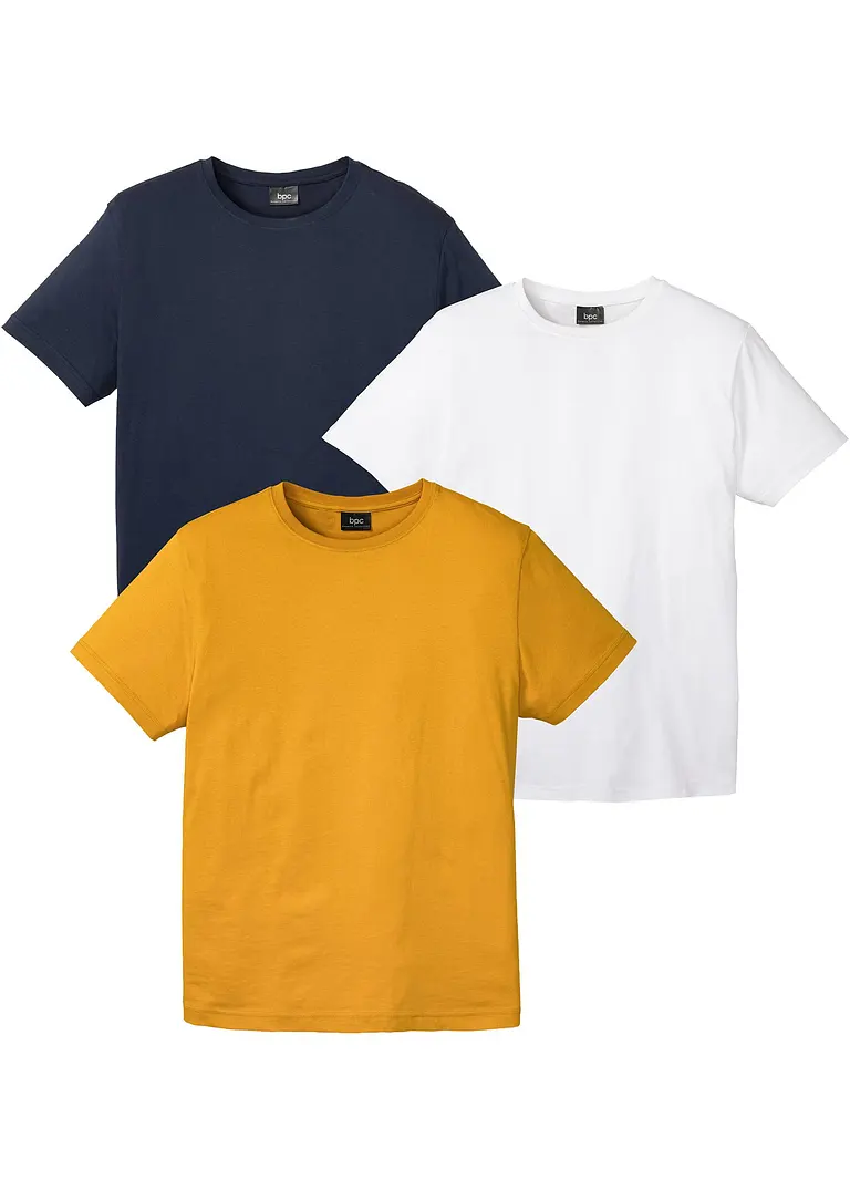 T-Shirt (3er Pack) in orange von vorne - bonprix