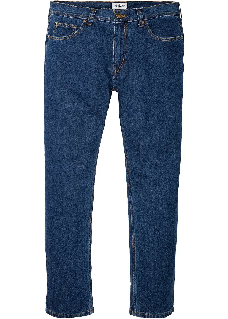 Regular Fit Jeans aus stabilem Denim, Straight in blau von vorne - bonprix