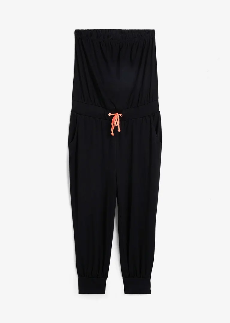 Bandeau-Jumpsuit mit Viskose in schwarz von vorne - bpc bonprix collection