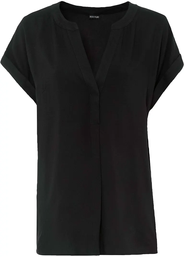 Bluse in schwarz von vorne - bonprix