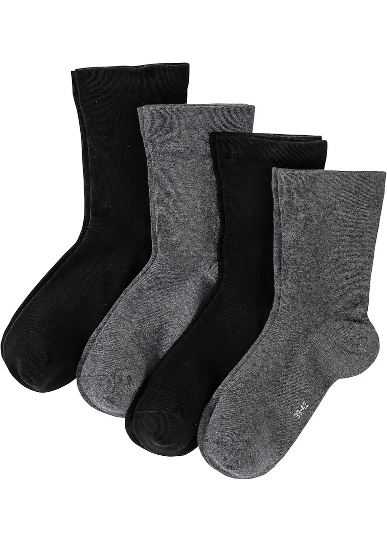 bonprix Socken mit druckfreiem Bündchen mit Bio Baumwolle (4er Pack)