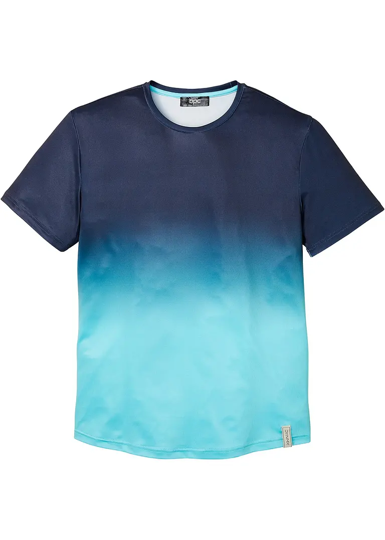 Funktions-T-Shirt mit Farbverlauf in blau von vorne - bonprix
