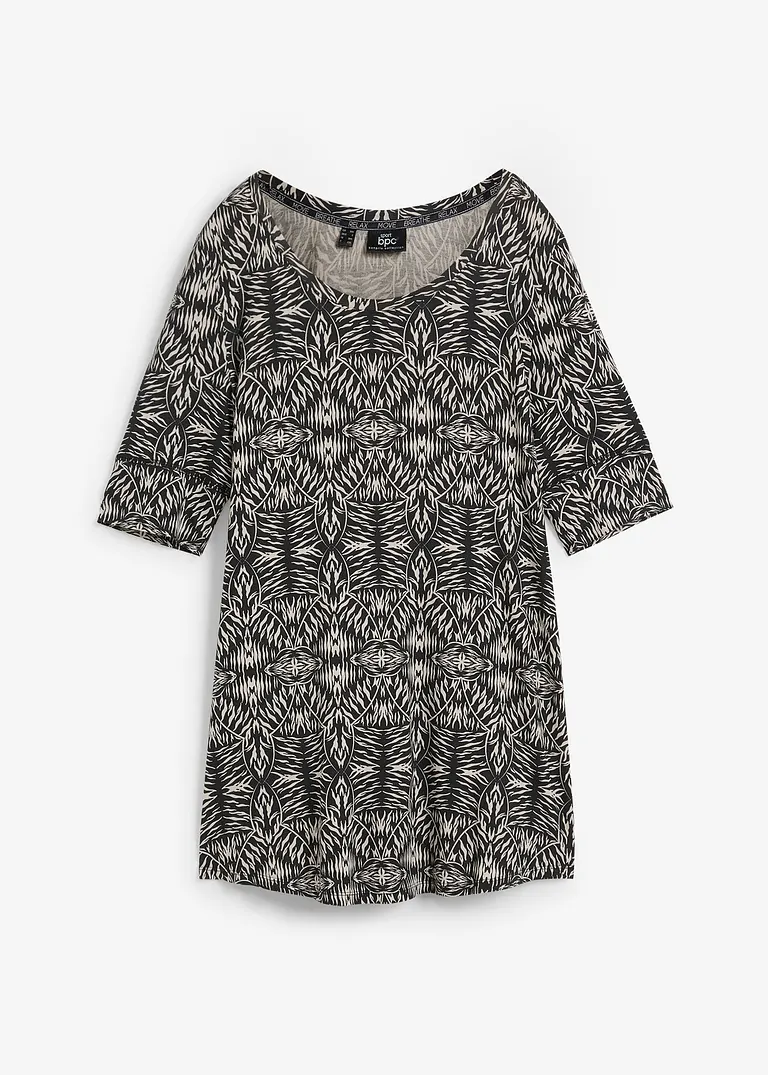 Shirt aus softem Viskose-Mix in schwarz von vorne - bonprix