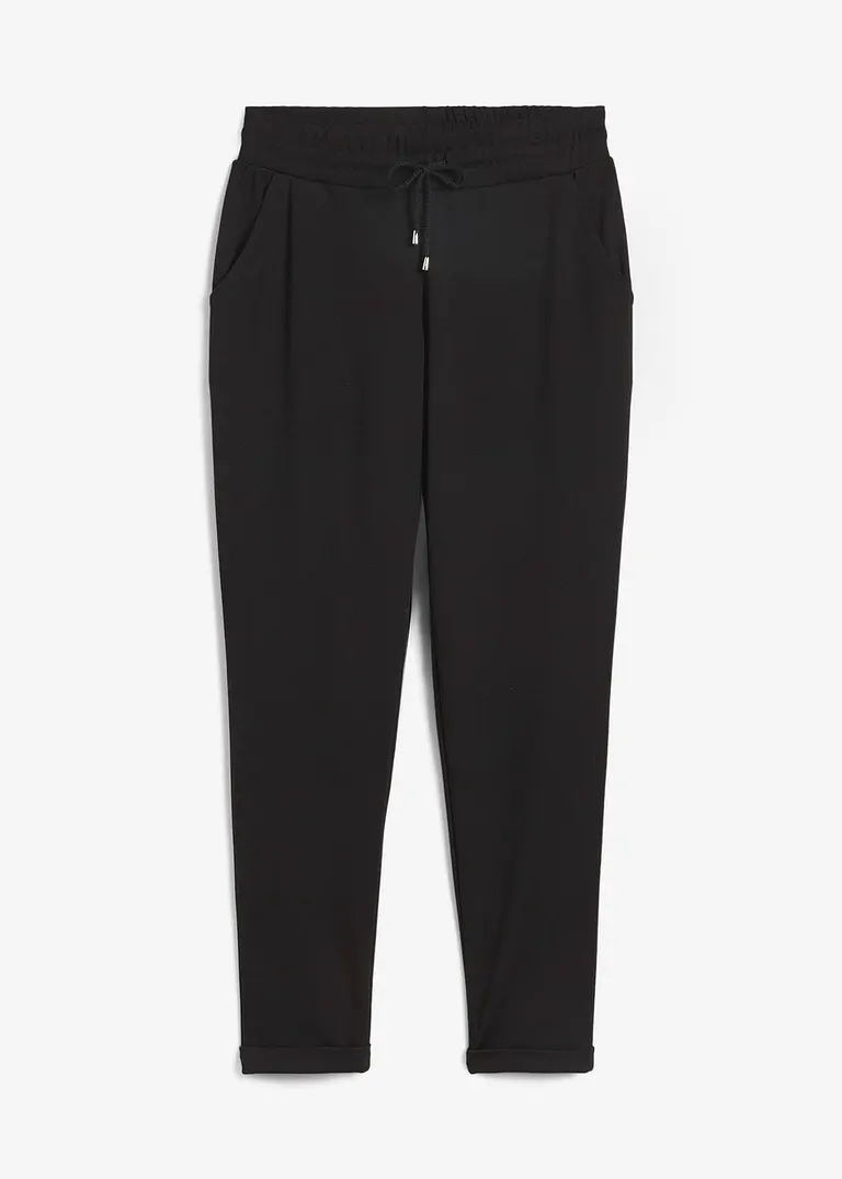 Schlupfhose aus Viskose-Mix in schwarz von vorne - bonprix