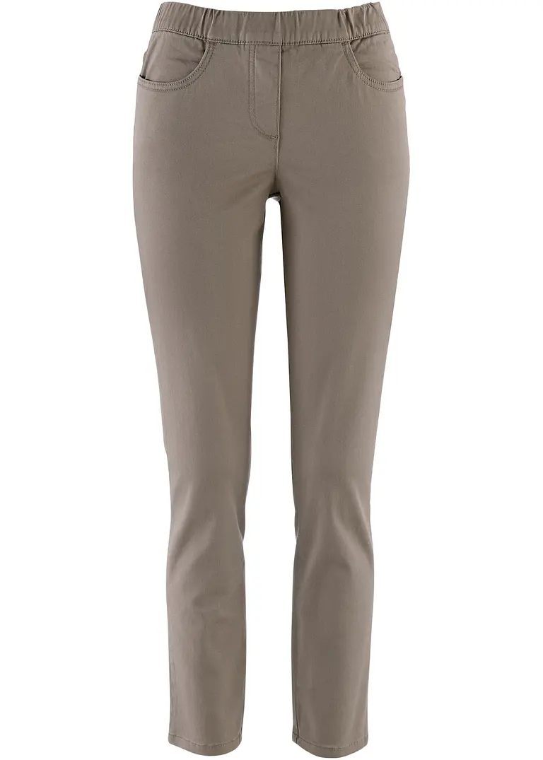 7/8 Schlupfhose mit Stretch in braun von vorne - bonprix