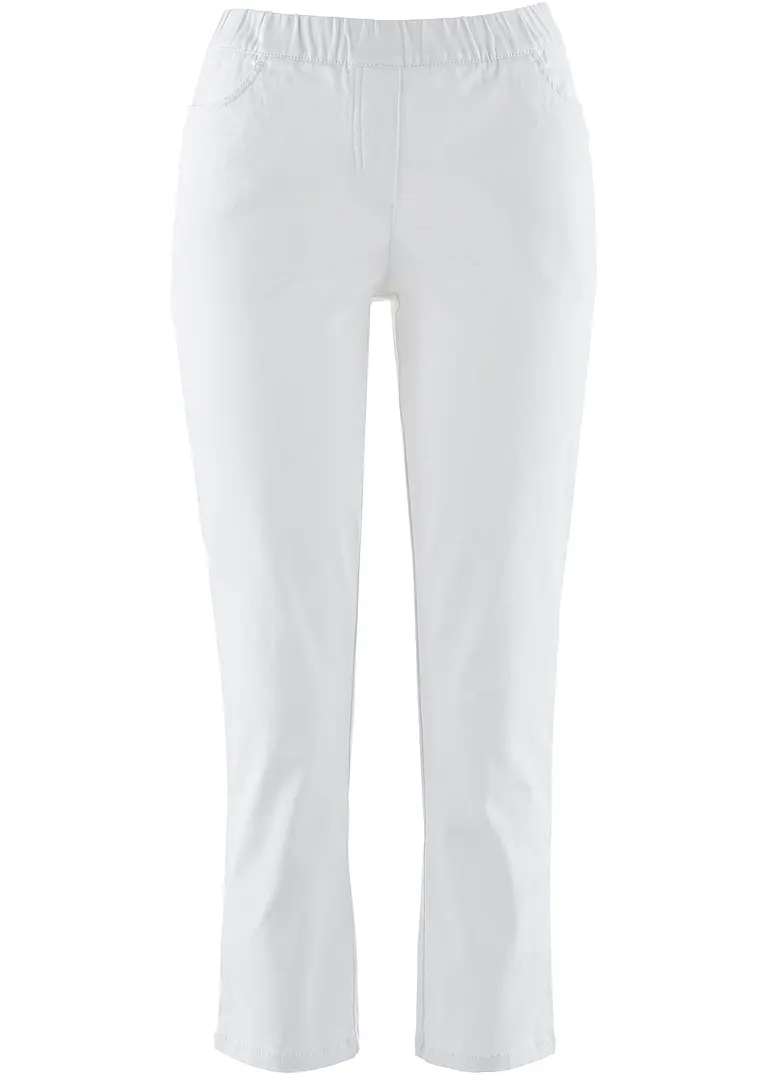 7/8 Schlupfhose mit Stretch in weiß von vorne - bonprix