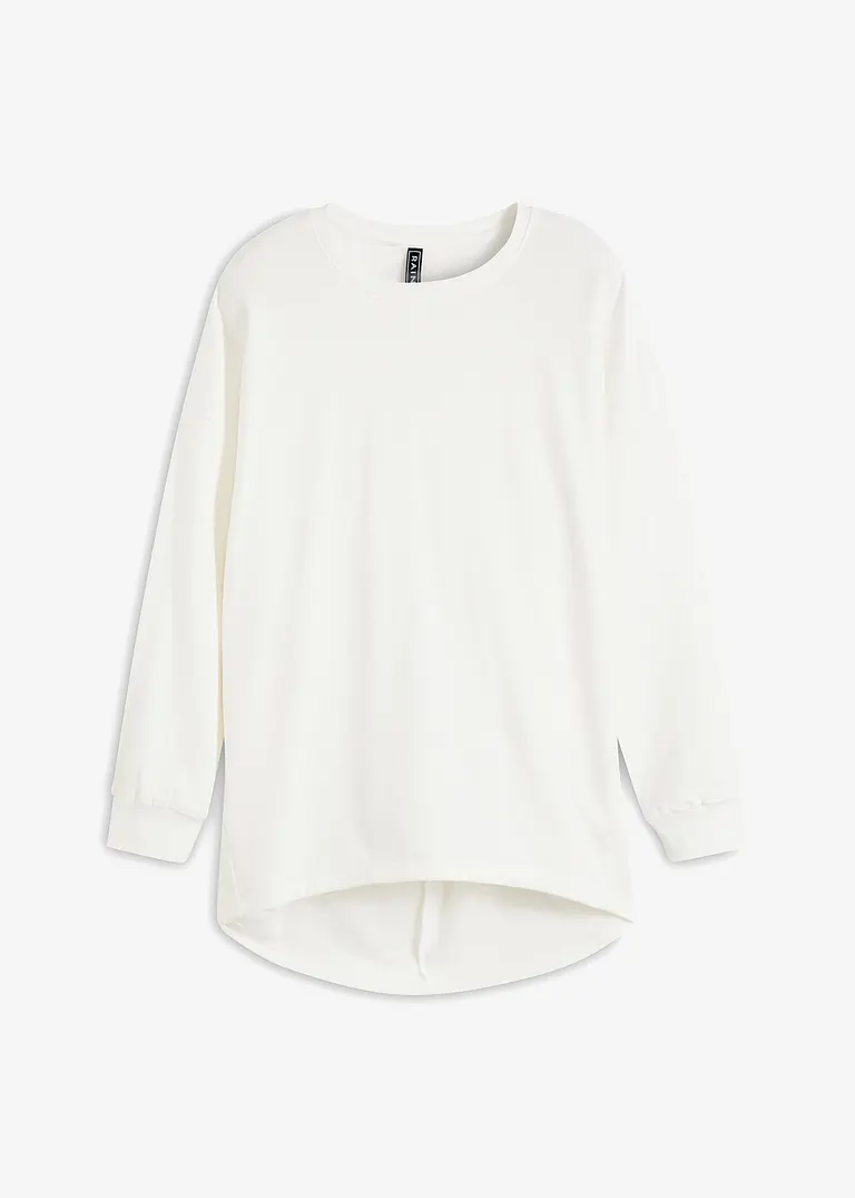 Oversize-Sweatshirt aus reiner Baumwolle in weiß von vorne - bonprix
