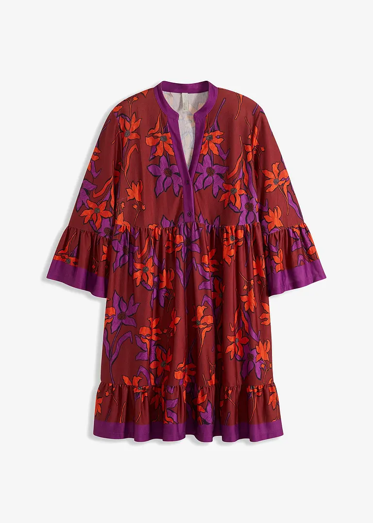 Kleid mit Volants in rot von vorne - bonprix