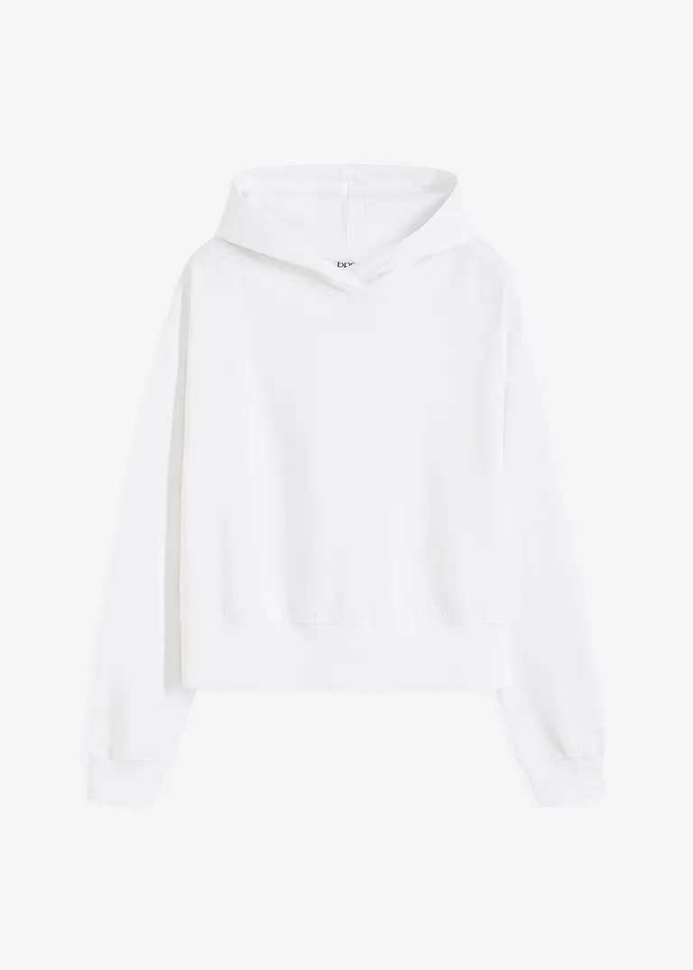 Cropped Hoodie in weiß von vorne - bonprix