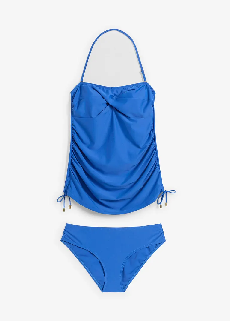 Bandeau Tankini (2-tlg. Set) in blau von vorne - bonprix