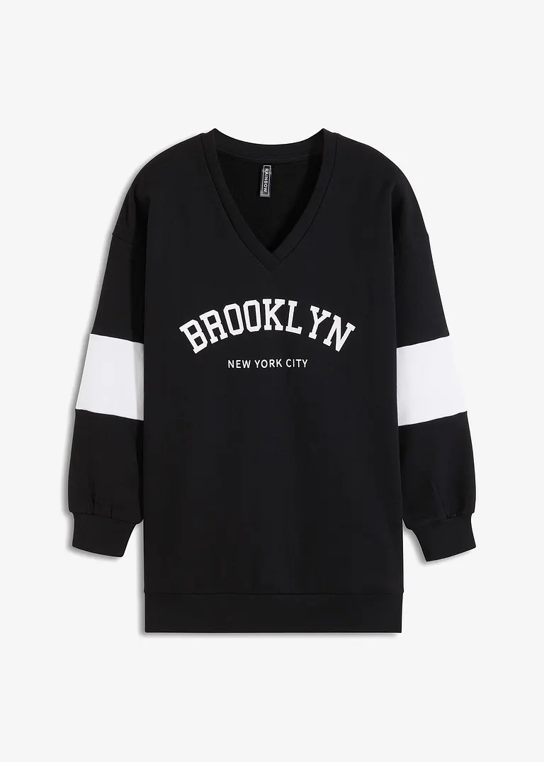 Oversize-Sweatshirt in schwarz von vorne - bonprix