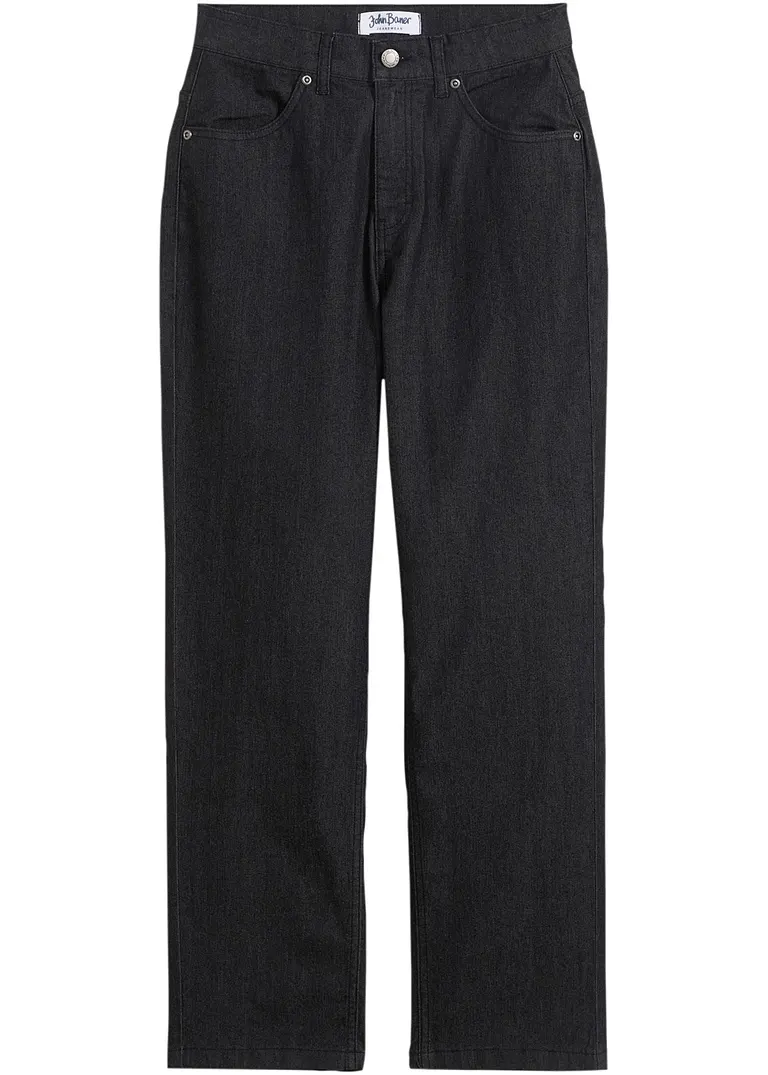 Extra Loose Fit Stretch-Jeans, Straight in grau von vorne - bonprix