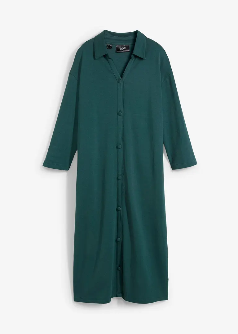 bpc bonprix collection Shirt-Blusen-Kleid in Midi-Länge aus Baumwolle