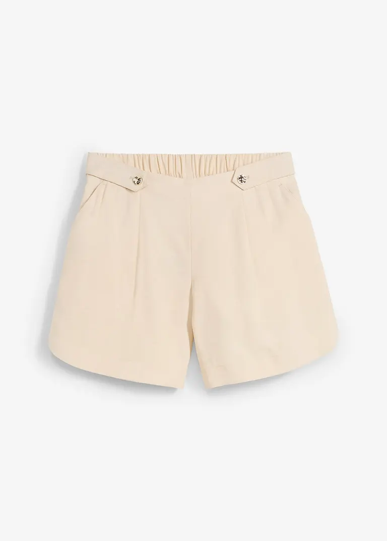 Bermuda mit Knöpfen in beige von vorne - bonprix