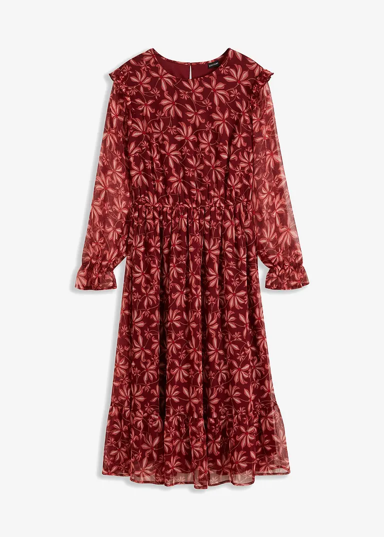 Midikleid in rot von vorne - bonprix