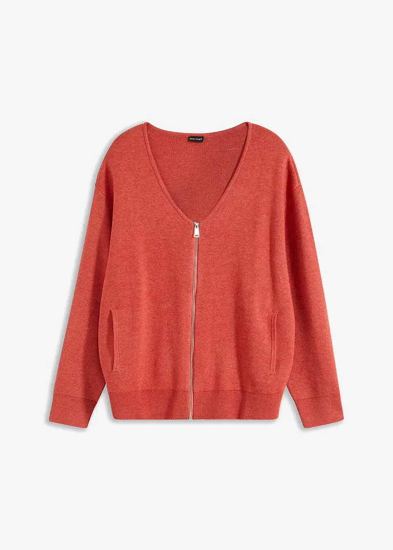 Strickjacke in rosa von vorne - bonprix
