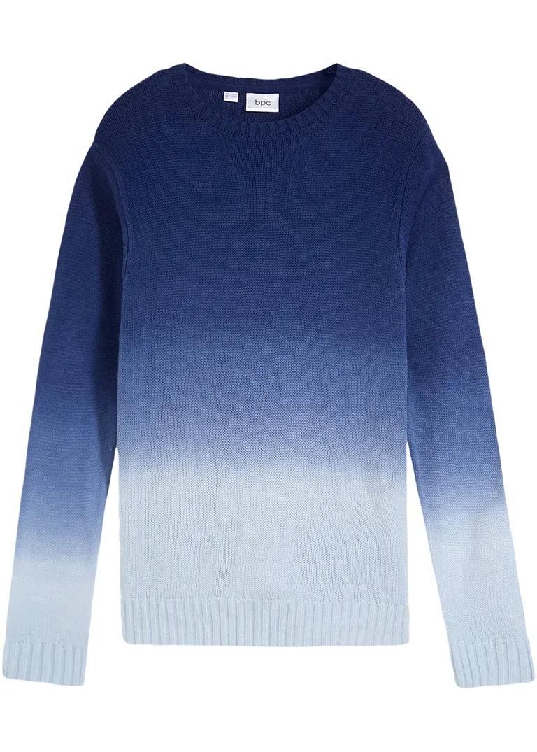 Pullover mit Farbverlauf in blau von vorne - bonprix