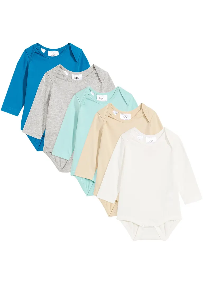 bpc bonprix collection Baby Langarmbody aus Bio-Baumwolle (5er Pack)