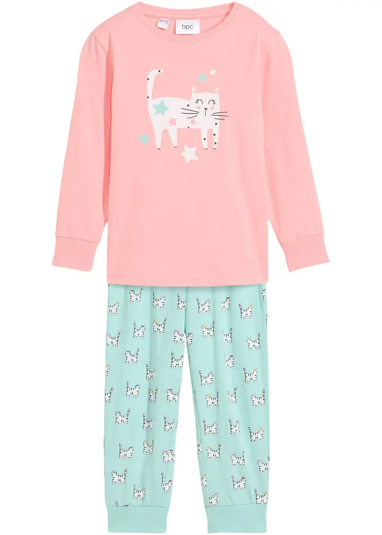 bpc bonprix collection Mädchen Pyjama mit Bio-Baumwolle (2-tlg. Set)