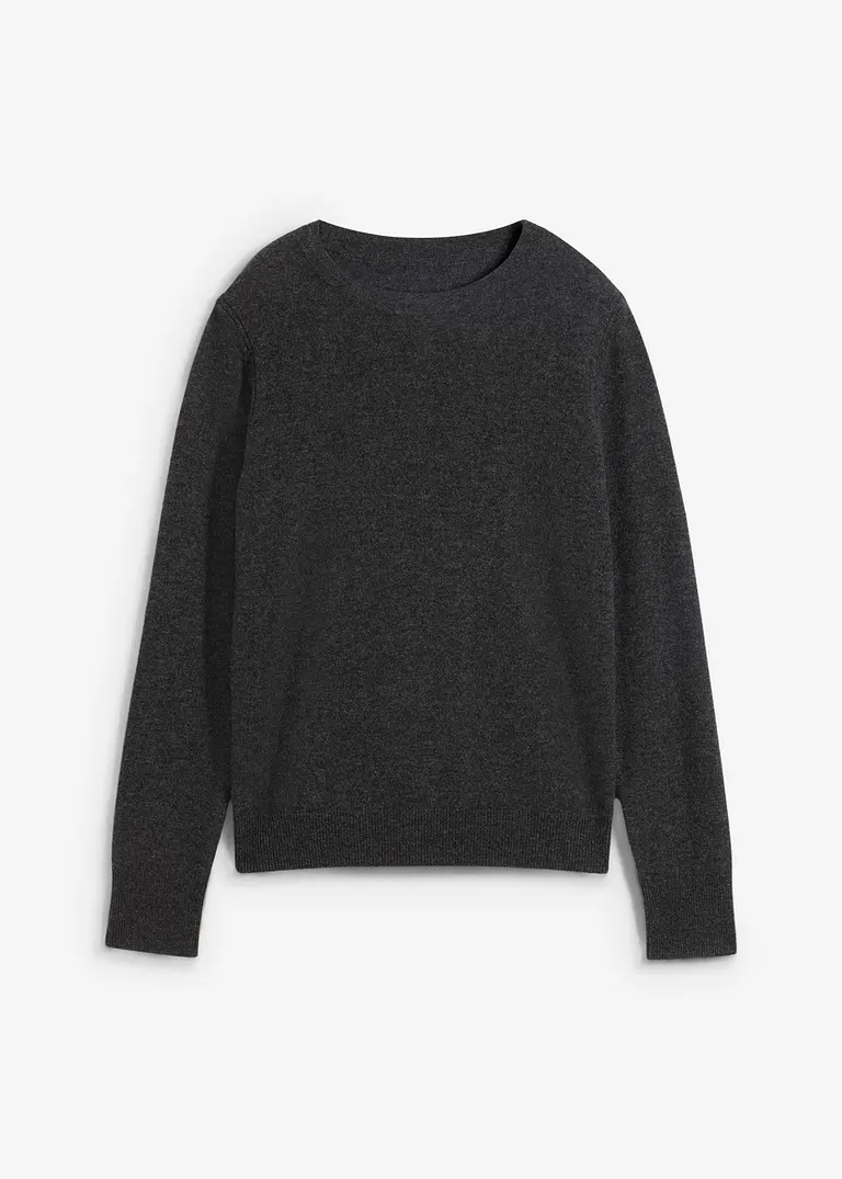 Cashmerepullover mit Good Cashmere Standard®-Anteil in grau von vorne - bonprix