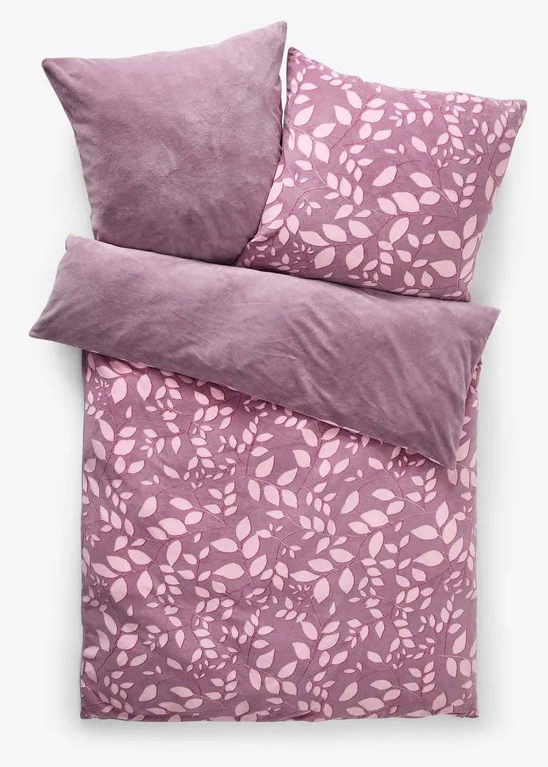 Cashmere Touch Wendebettwäsche mit floralem Design in lila von vorne - bonprix