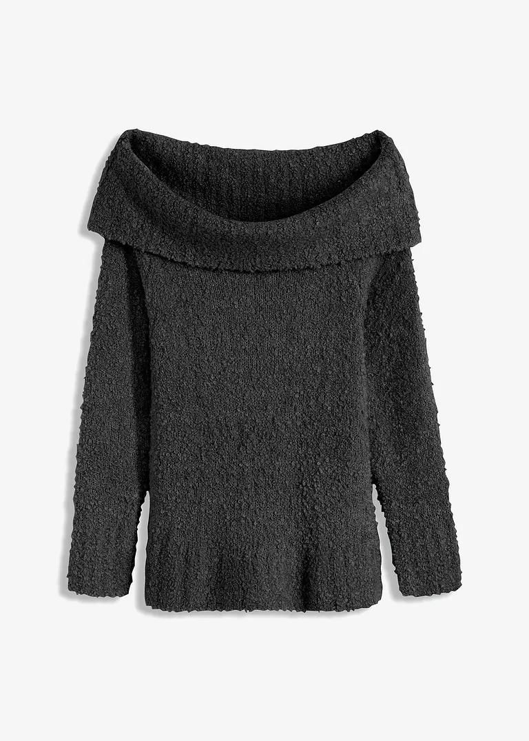 Off Shoulder Pullover in schwarz von vorne - bonprix