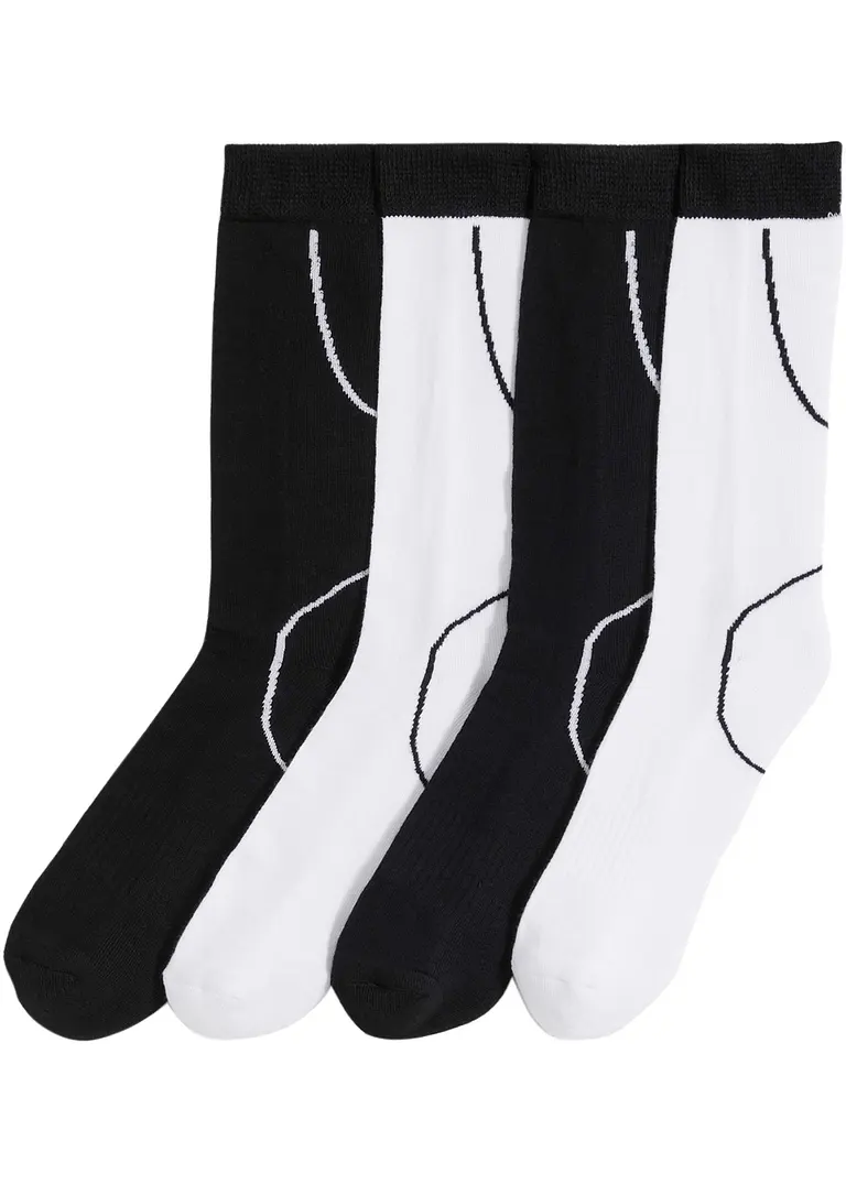 Thermo Socken mit Innenfrottee in Sohle (4er Pack) in weiß von vorne - bonprix