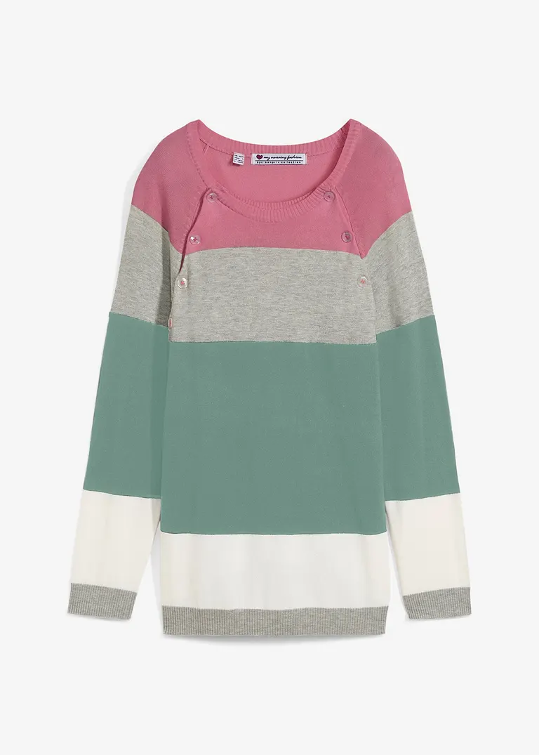 Umstandspullover / Stillpullover in lila von vorne - bonprix