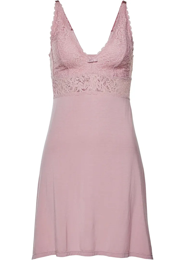 Negligé aus Viskose in rosa von vorne - bonprix