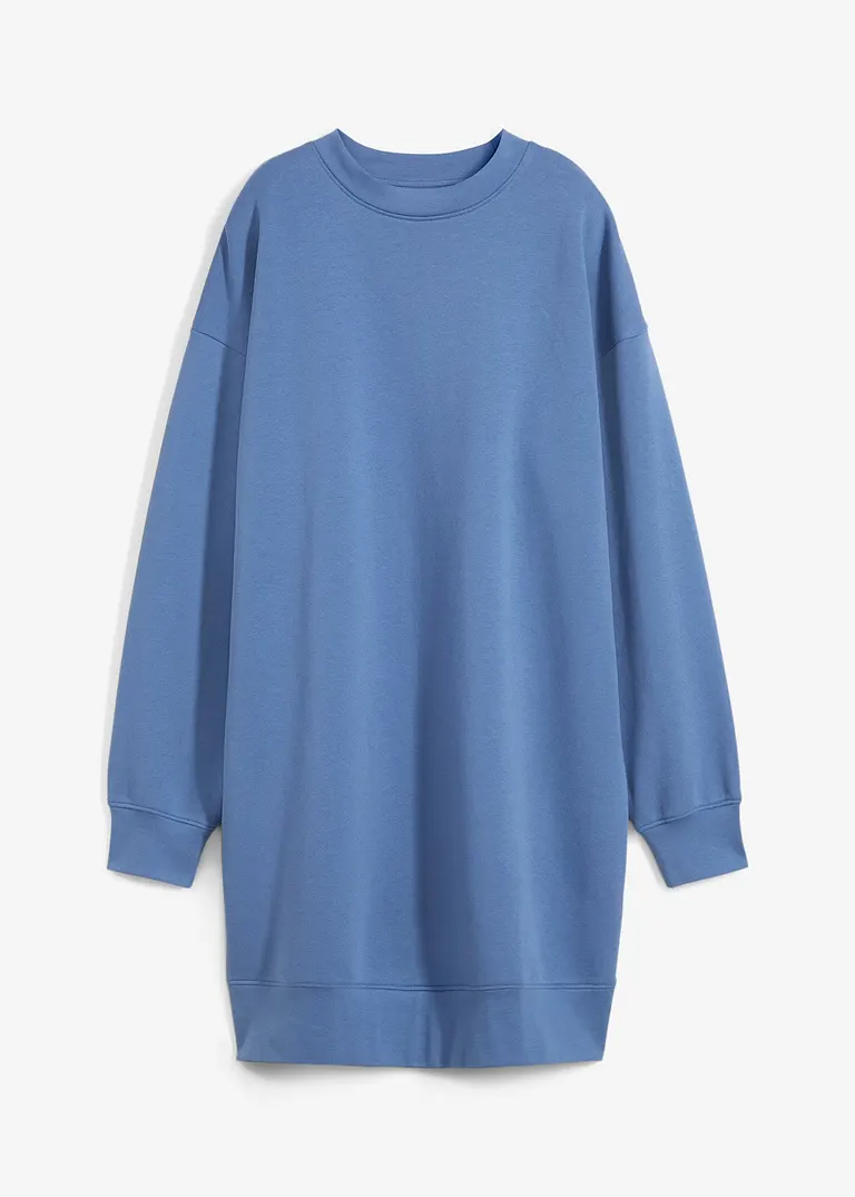 Oversized Sweatkleid in blau von vorne - bonprix