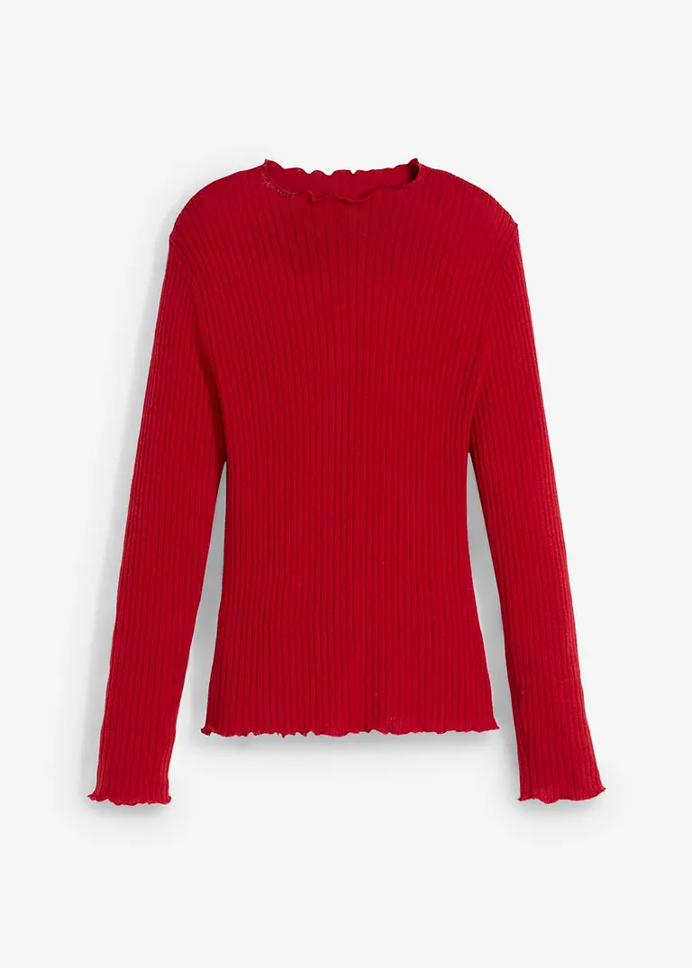 Pullover aus superfeiner Merinowolle in rot von vorne - bonprix