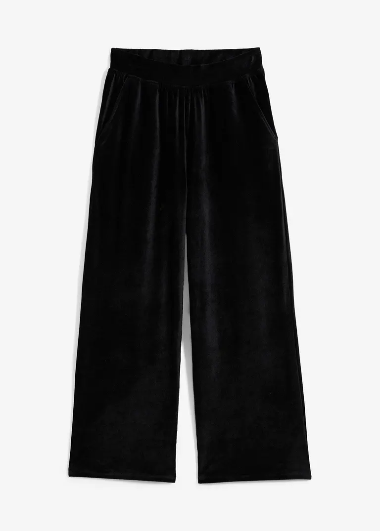 Hose aus Jerseycord in schwarz von vorne - bonprix
