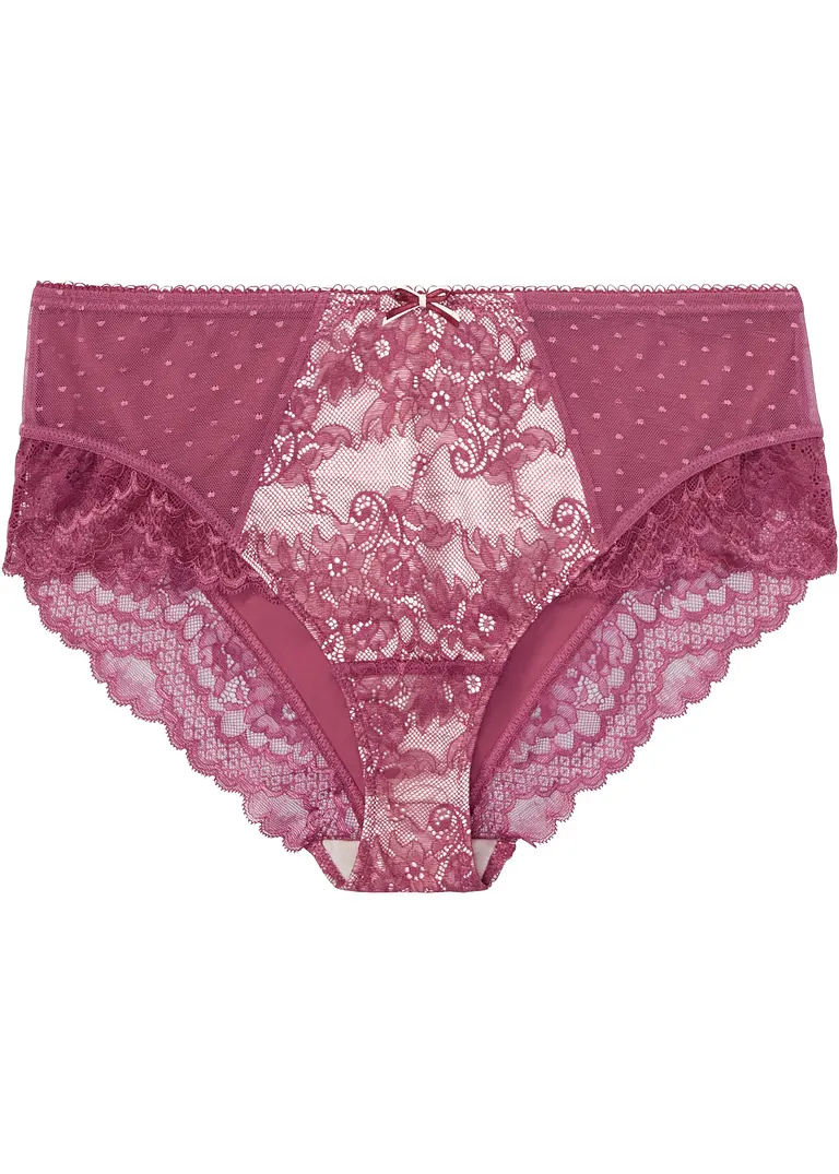 Maxipanty mit zarter Spitze in lila von vorne - bonprix