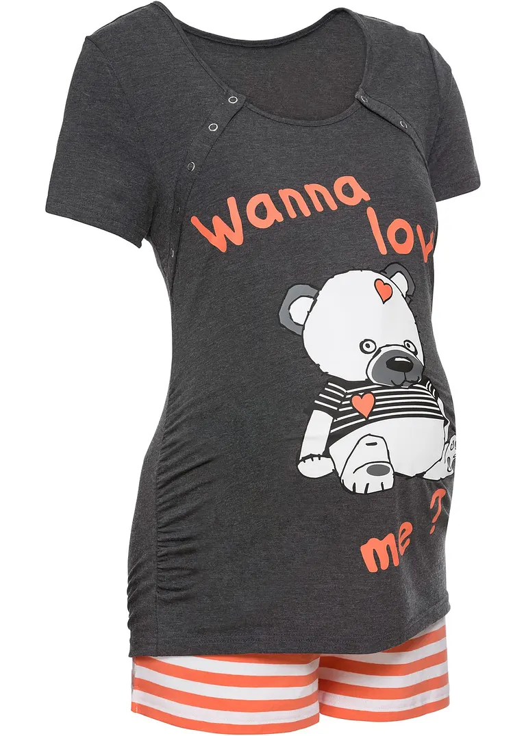 Still-Shorty mit Bio-Baumwolle in grau von vorne - bonprix