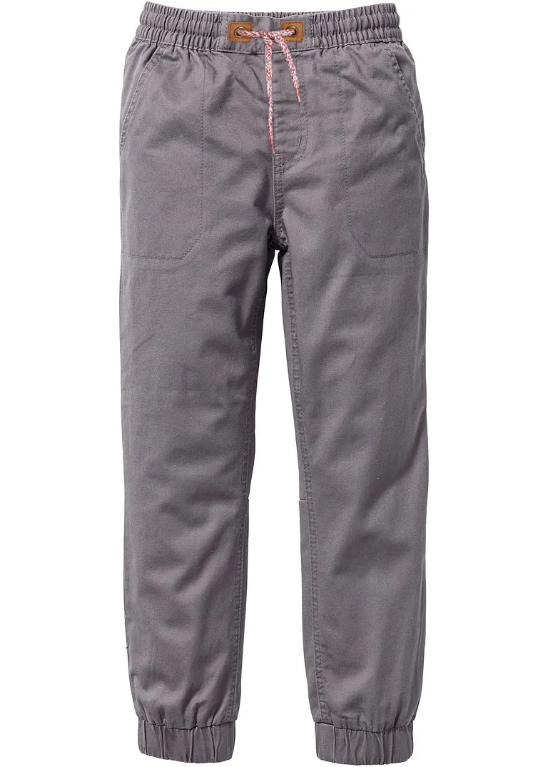 Lässige Thermohose mit kuscheligem Baumwollfutter in grau von vorne - bonprix