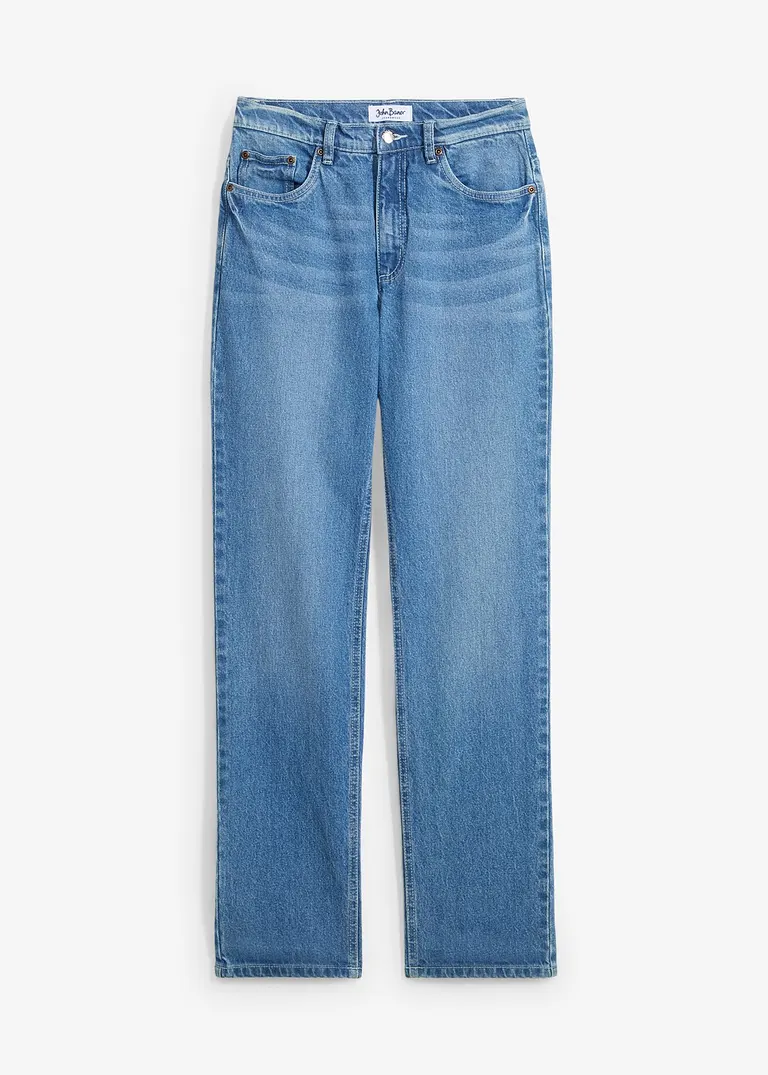 Straight Jeans High Waist in blau von vorne - bonprix