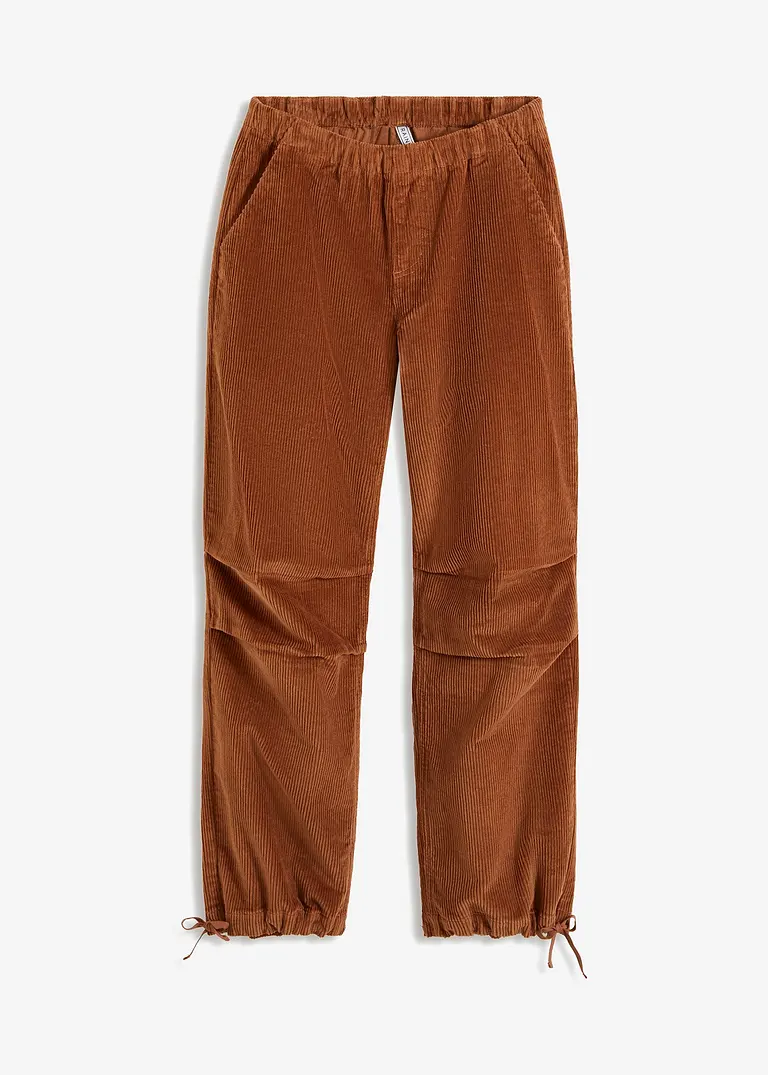 Cordhose aus elastischem Baumwoll-Mix in braun von vorne - bonprix