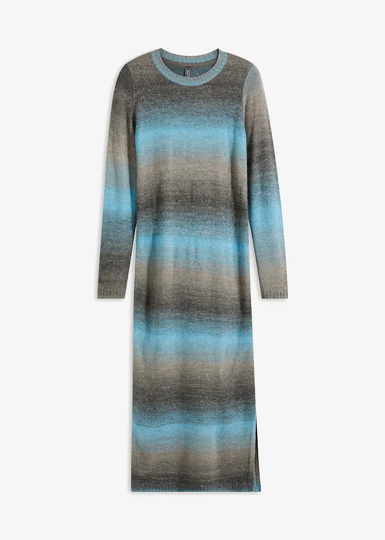 Strickkleid mit Farbverlauf in blau von vorne - bonprix