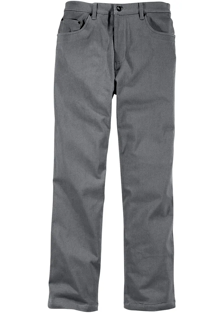 Regular Fit Stretch-Thermohose, Straight in grau von vorne - bonprix